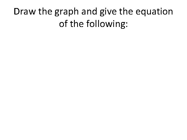 Draw the graph and give the equation of the following: 