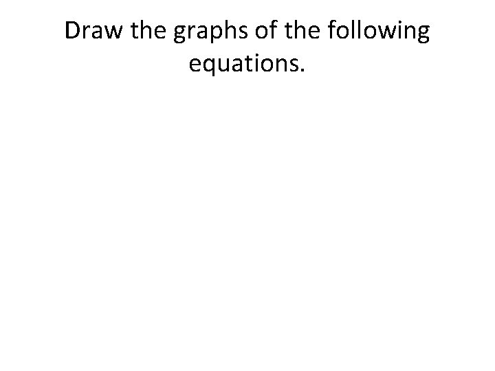 Draw the graphs of the following equations. 