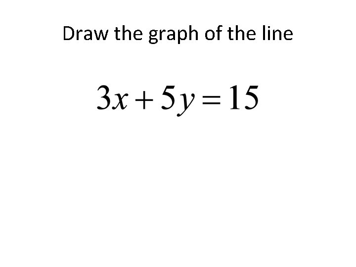 Draw the graph of the line 