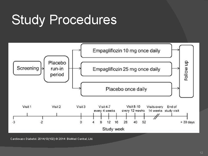 Study Procedures Cardiovasc Diabetol. 2014; 13(102) © 2014 Bio. Med Central, Ltd. 12 