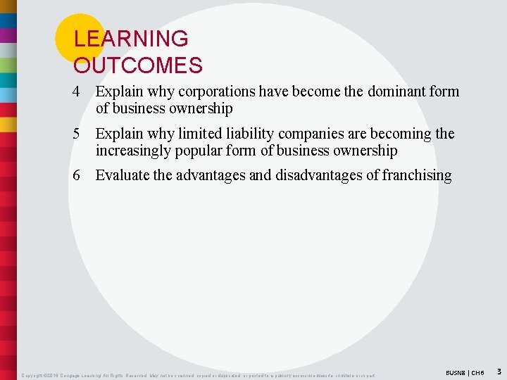 LEARNING OUTCOMES 4 Explain why corporations have become the dominant form of business ownership