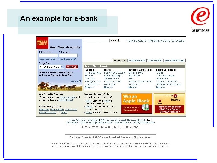 An example for e-bank 