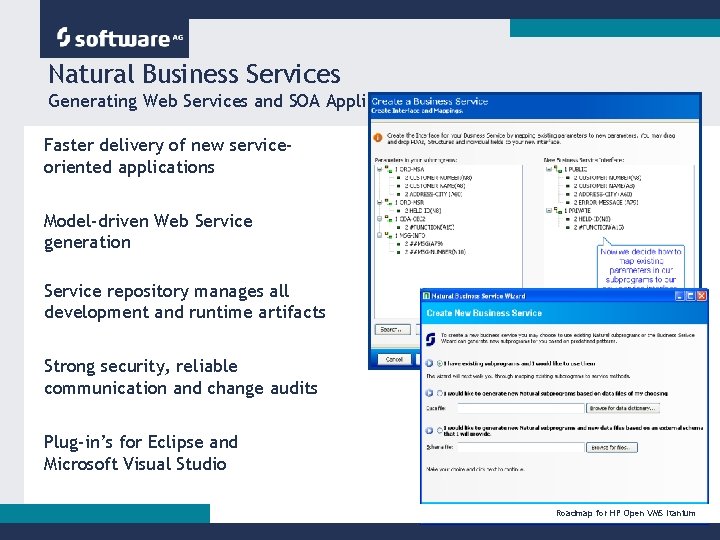 Natural Business Services Generating Web Services and SOA Applications Faster delivery of new serviceoriented