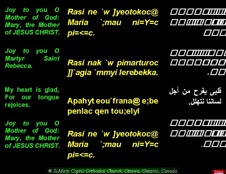 Joy to you O Mother of God: Mary, the Mother of JESUS CHRIST. Rasi