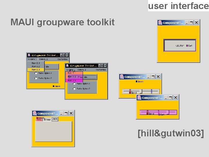 user interface MAUI groupware toolkit [hill&gutwin 03] 