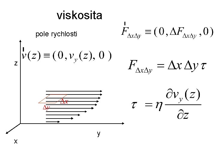 viskosita pole rychlosti z y x 