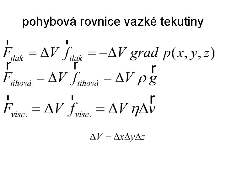 pohybová rovnice vazké tekutiny 