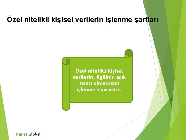 Özel nitelikli kişisel verilerin işlenme şartları Özel nitelikli kişisel verilerin, ilgilinin açık rızası olmaksızın