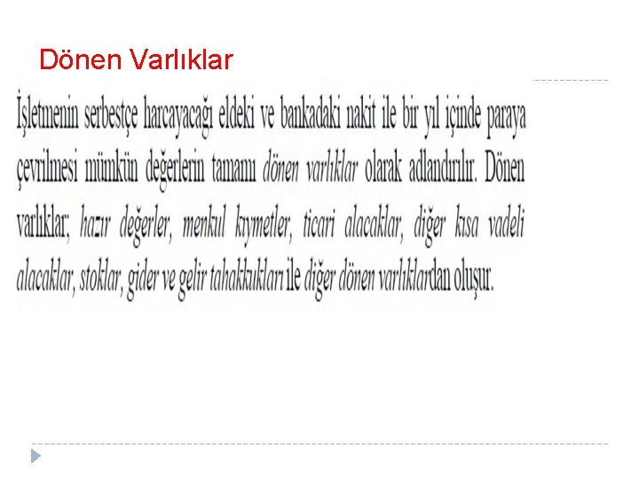 Dönen Varlıklar 