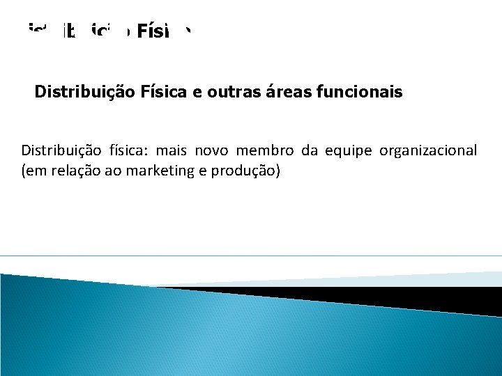 ga direta entregas e Distribuição Física e outras áreas funcionais Distribuição física: mais novo