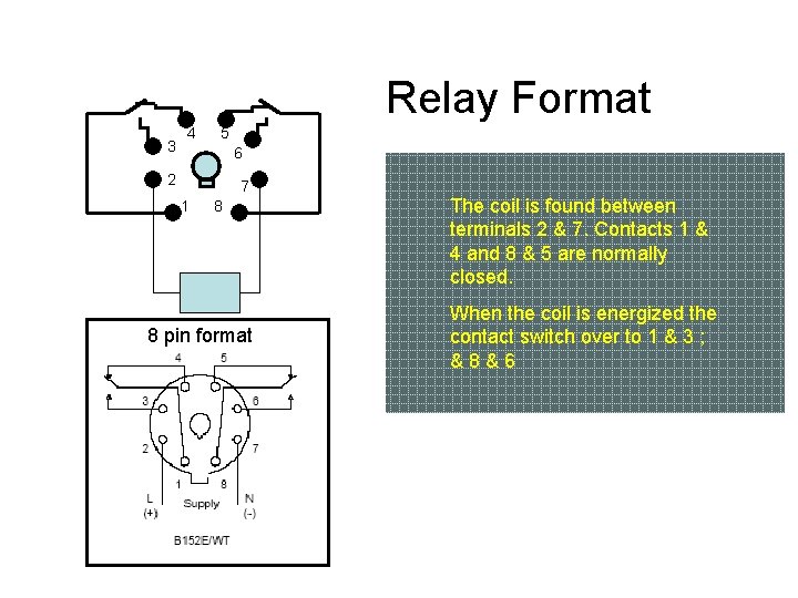 Relay Format 3 4 5 6 2 7 1 8 8 pin format Relay Format 3 4 5 6 2 7 1 8 8 pin format