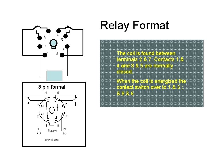  Relay Format 3 4 5 6 2 7 1 8 8 pin format