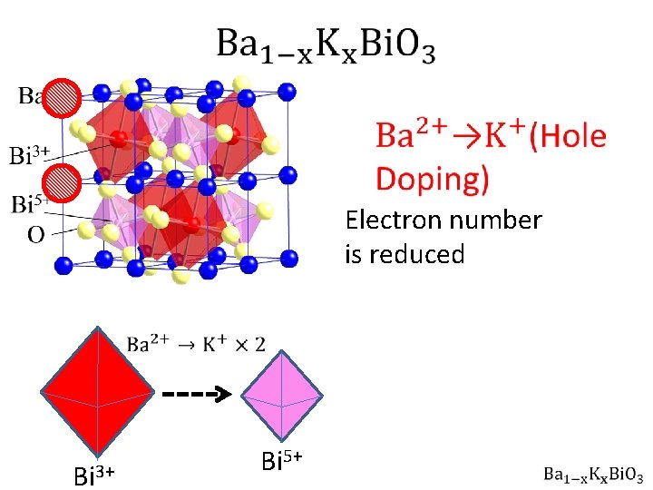  Electron number is reduced Bi 3+ Bi 5+ 