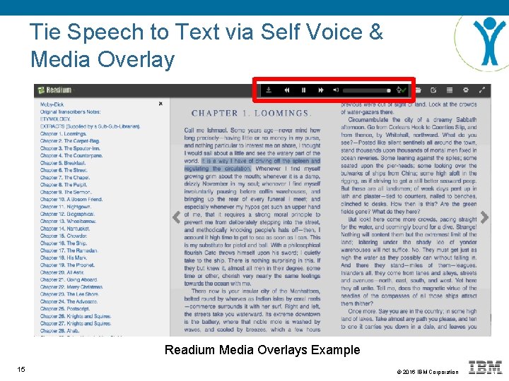 Tie Speech to Text via Self Voice & Media Overlay Readium Media Overlays Example