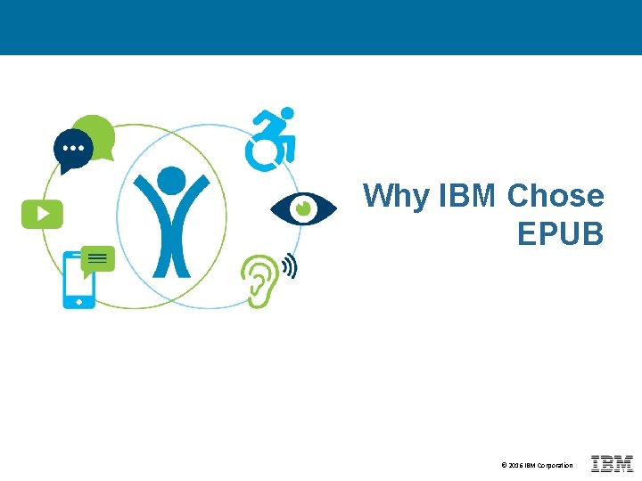 Why IBM Chose EPUB © 2016 IBM Corporation 