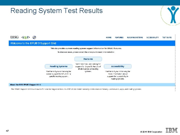 Reading System Test Results 47 © 2016 IBM Corporation 