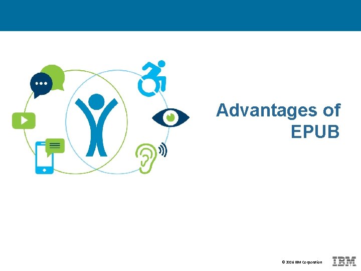 Advantages of EPUB © 2016 IBM Corporation 