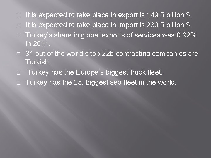 � � � It is expected to take place in export is 149, 5