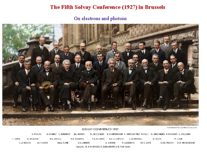 The Fifth Solvay Conference (1927) in Brussels On electrons and photons 27 