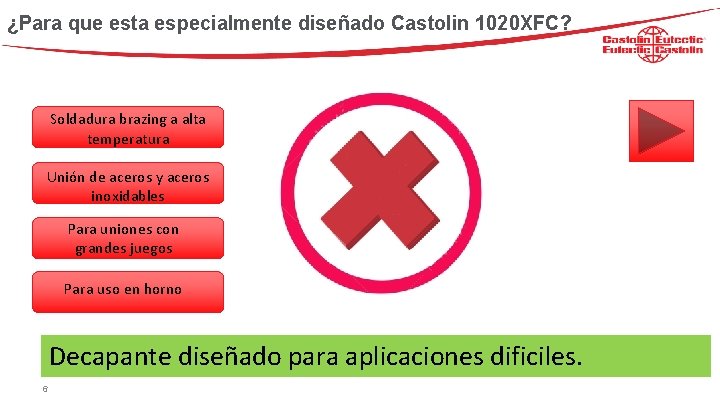 ¿Para que esta especialmente diseñado Castolin 1020 XFC? Soldadura brazing a alta temperatura Unión