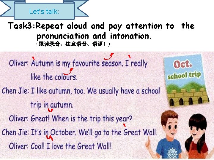 Let’s talk: Task 3: Repeat aloud and pay attention to the pronunciation and intonation.