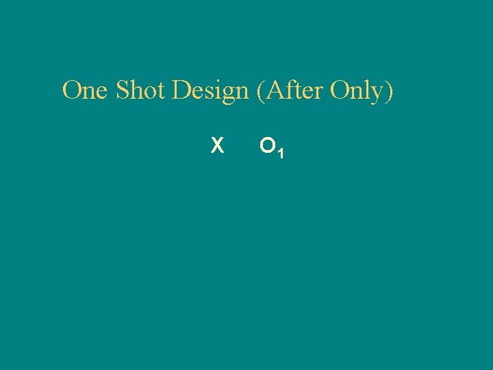 One Shot Design (After Only) X O 1 