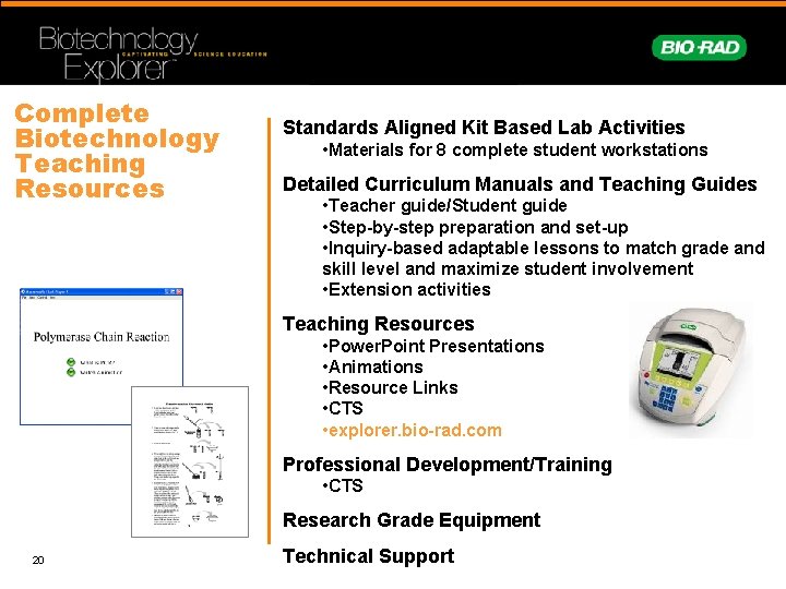 Complete Biotechnology Teaching Resources Standards Aligned Kit Based Lab Activities • Materials for 8