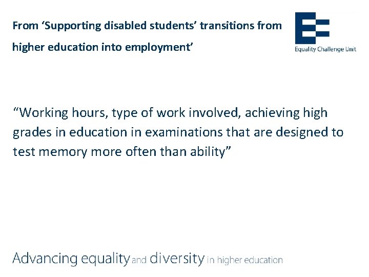 From ‘Supporting disabled students’ transitions from higher education into employment’ “Working hours, type of