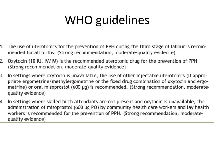 WHO guidelines 