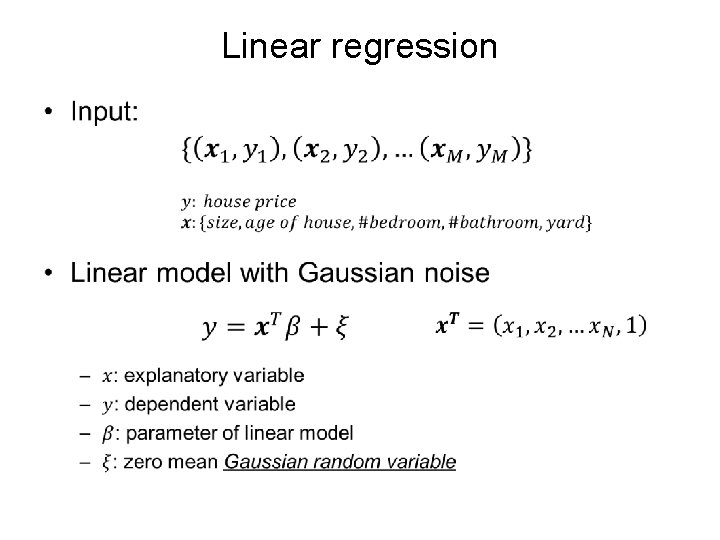 Linear regression • 