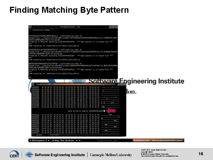 Finding Matching Byte Pattern CERT BFF: From Start To Po. C June 09, 2016