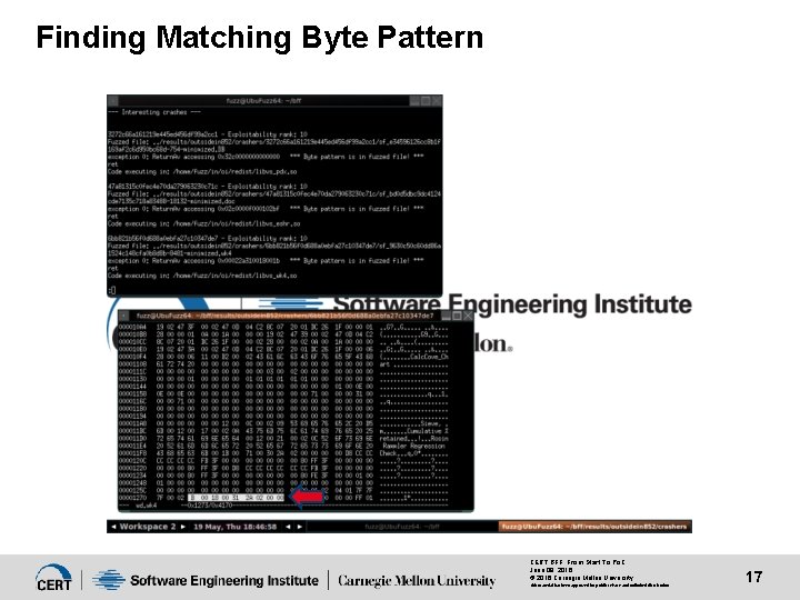 Finding Matching Byte Pattern CERT BFF: From Start To Po. C June 09, 2016