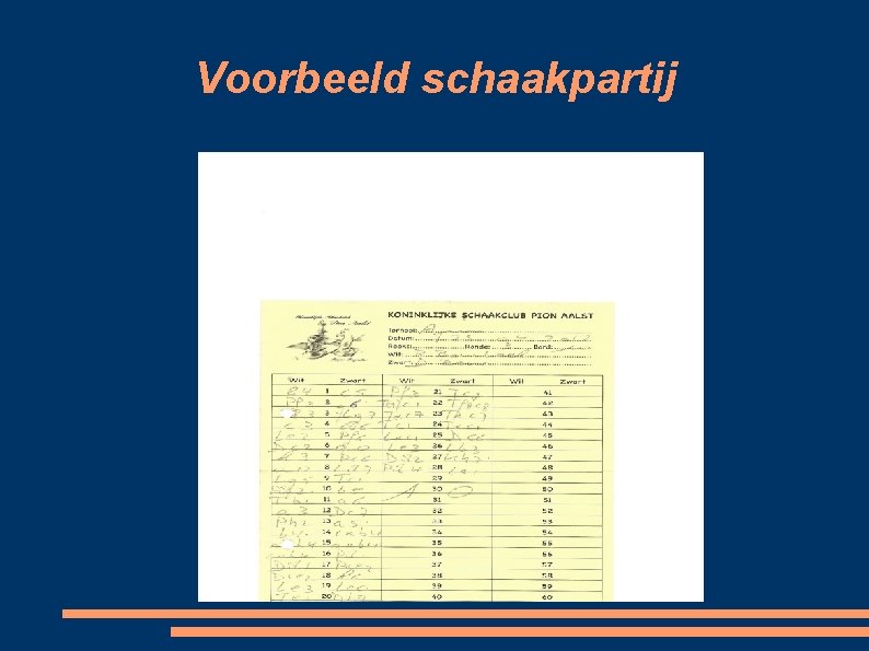 Voorbeeld schaakpartij 