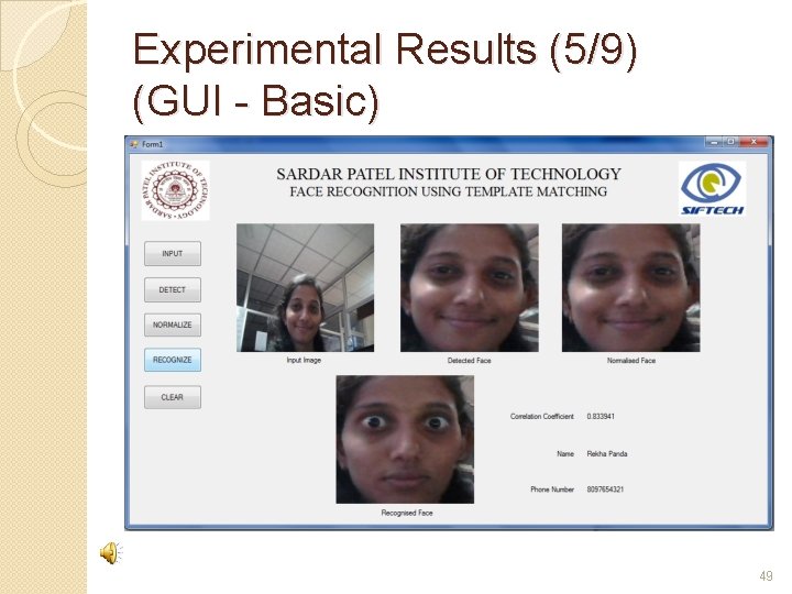 Experimental Results (5/9) (GUI - Basic) 49 