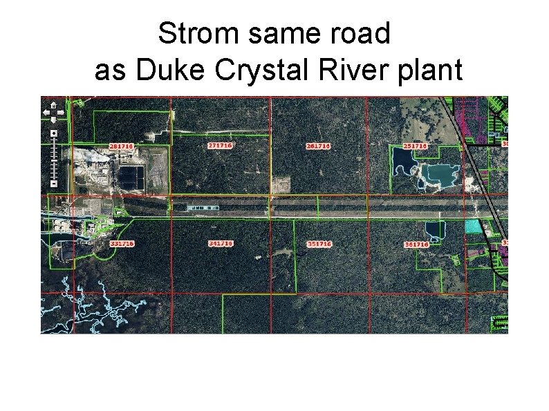 Strom same road as Duke Crystal River plant 