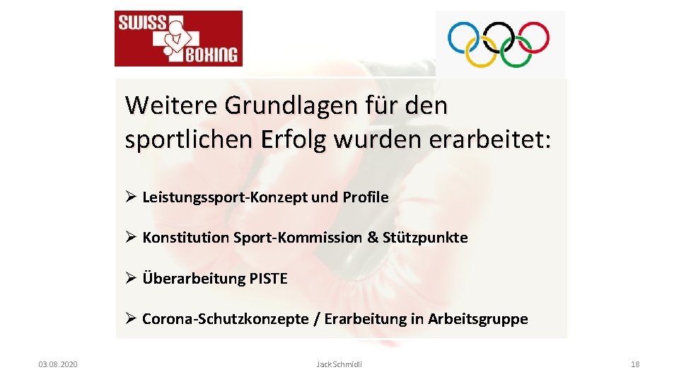 Weitere Grundlagen für den sportlichen Erfolg wurden erarbeitet: Ø Leistungssport-Konzept und Profile Ø Konstitution
