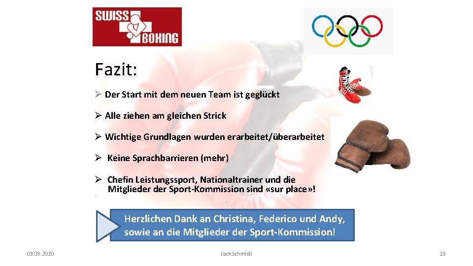 Fazit: Ø Der Start mit dem neuen Team ist geglückt Ø Alle ziehen am