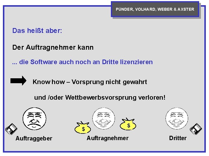 PÜNDER, VOLHARD, WEBER & AXSTER Das heißt aber: Der Auftragnehmer kann. . . die