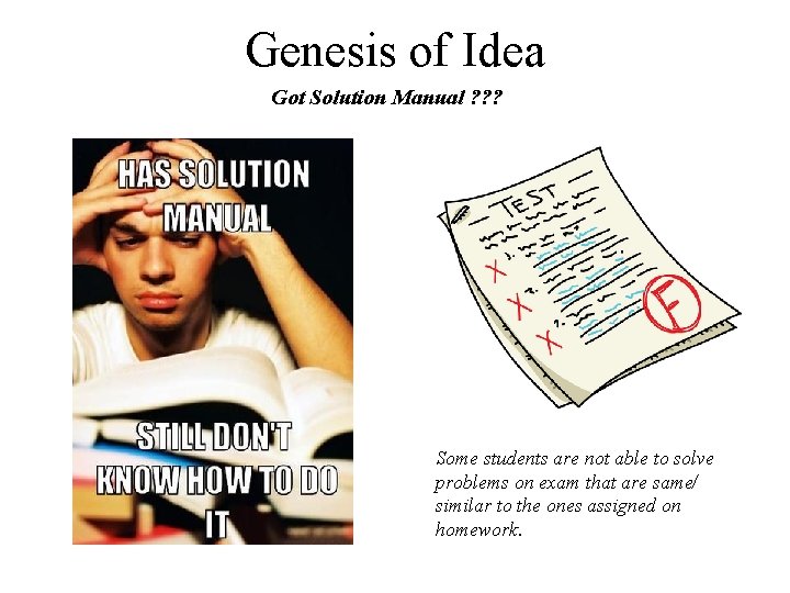 Genesis of Idea Got Solution Manual ? ? ? Some students are not able