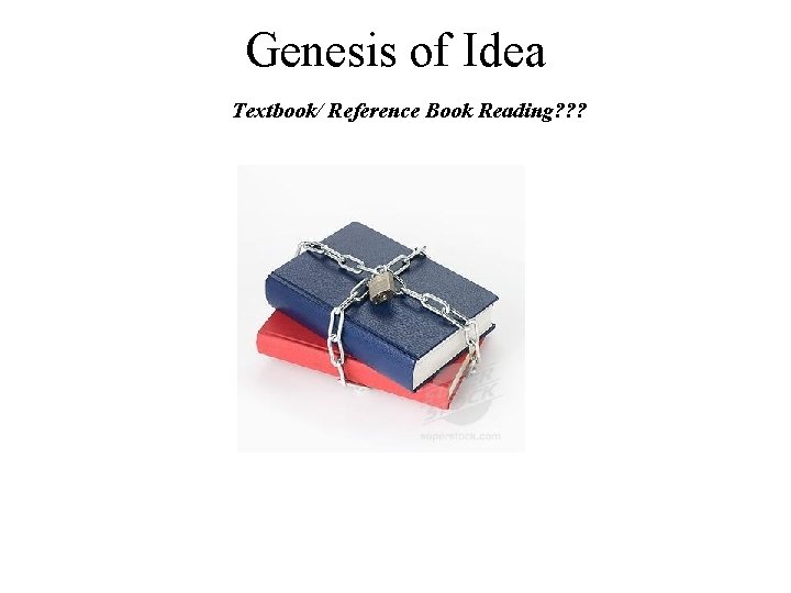 Genesis of Idea Textbook/ Reference Book Reading? ? ? 