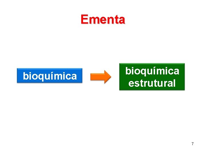 Ementa bioquímica estrutural 7 