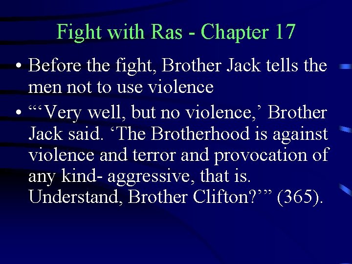 Fight with Ras - Chapter 17 • Before the fight, Brother Jack tells the