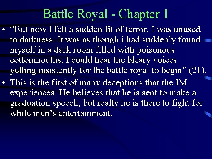 Battle Royal - Chapter 1 • “But now I felt a sudden fit of