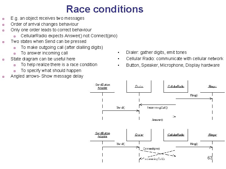 Race conditions q q q E. g. an object receives two messages Order of Race conditions q q q E. g. an object receives two messages Order of