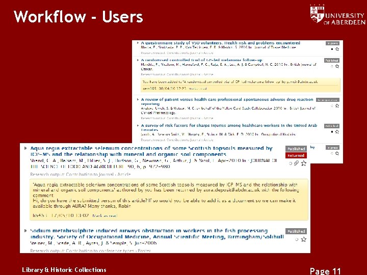 Workflow - Users Library & Historic Collections Page 11 