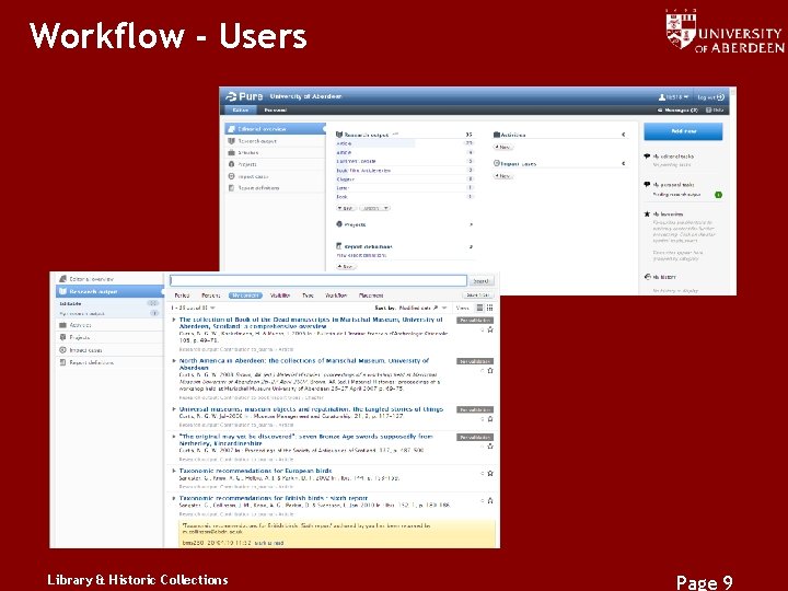 Workflow - Users Library & Historic Collections Page 9 