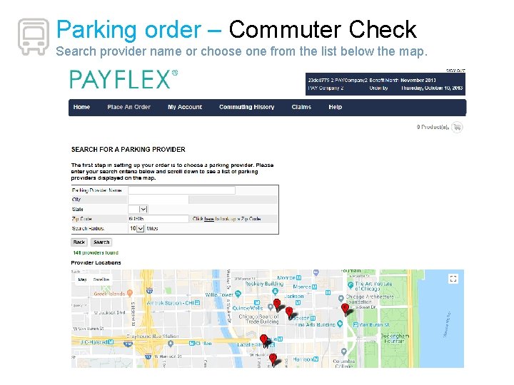 Parking order – Commuter Check Search provider name or choose one from the list