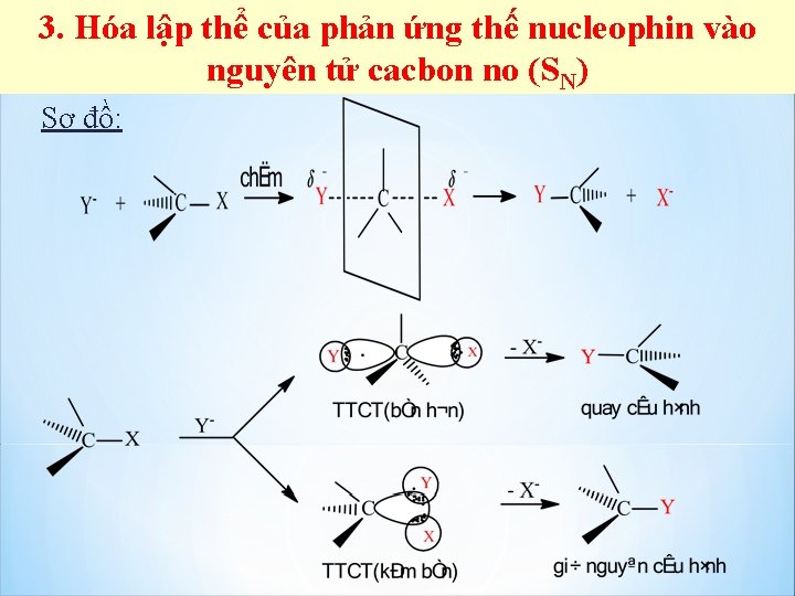 3. Hóa lập thể của phản ứng thế nucleophin vào nguyên tử cacbon no