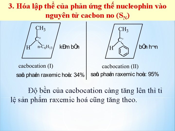 3. Hóa lập thể của phản ứng thế nucleophin vào nguyên tử cacbon no