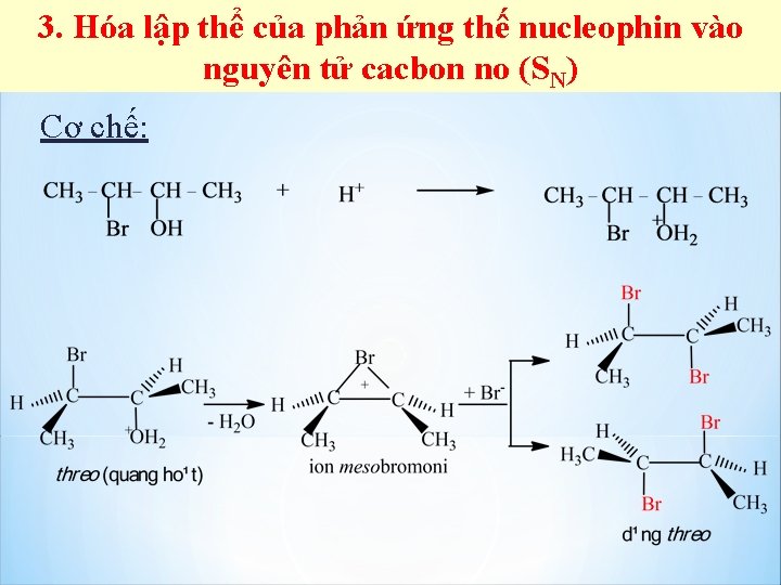 3. Hóa lập thể của phản ứng thế nucleophin vào nguyên tử cacbon no